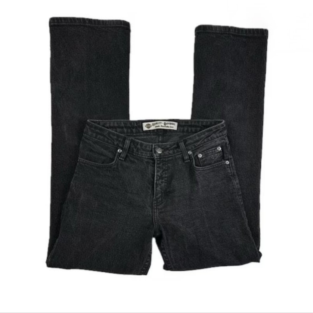 🦅VTG Y2K Harkey- Davidson Mid Rise Strait Leg Black Jeans